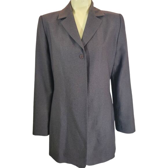 ZARA Long line Blazer Dress coat Gray Long Sleeve Size 8 one button lined - Picture 1 of 11